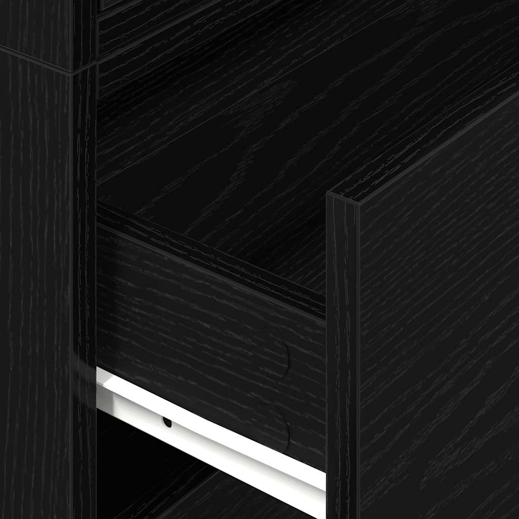 Cabinets with 2 Drawers 2 pcs Black Oak 60x31x40 cm Engineered Wood